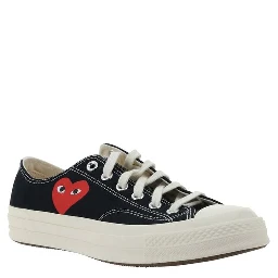 Black Cotton Low Top Sneakers