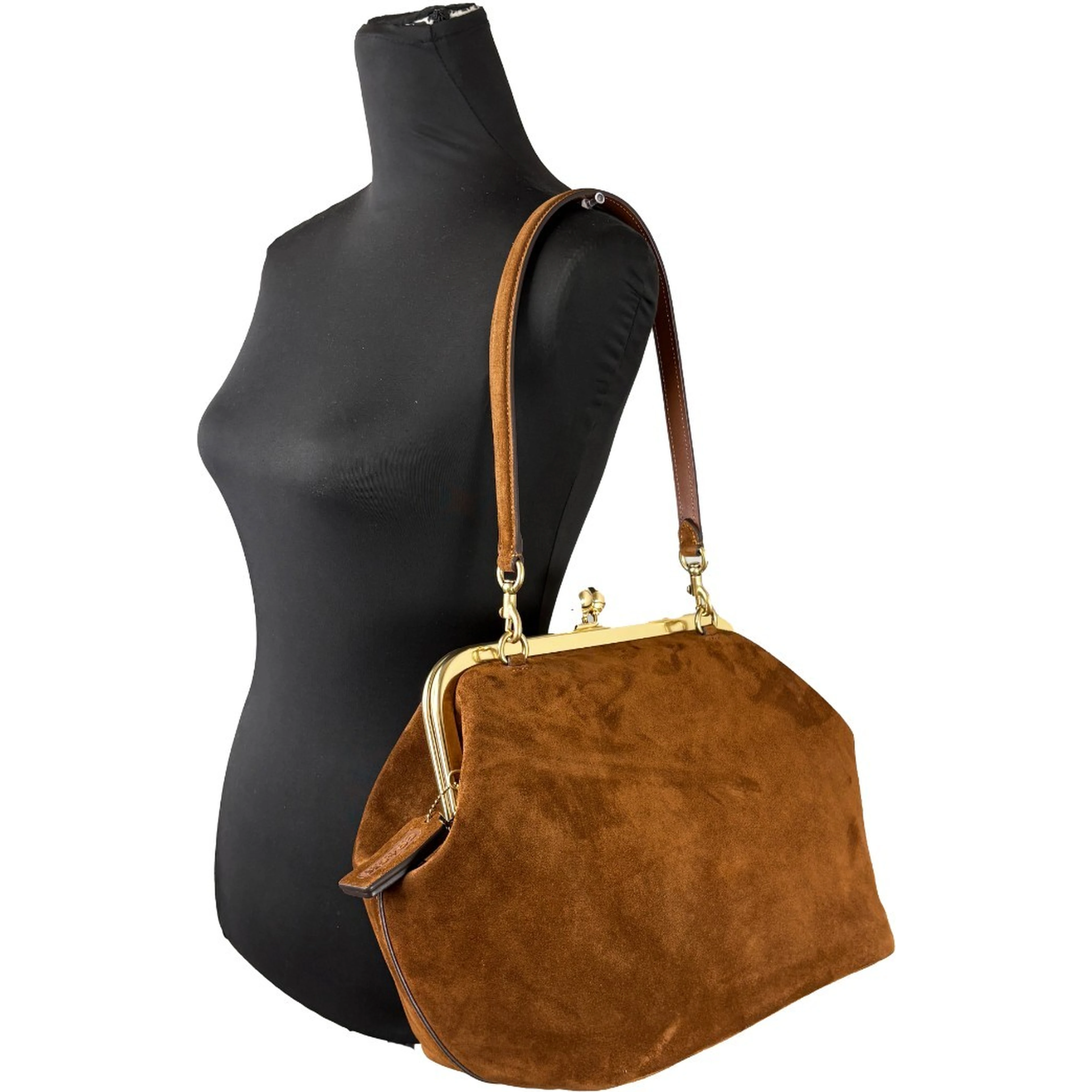 Coach Kisslock Frame 27 Suede Bag