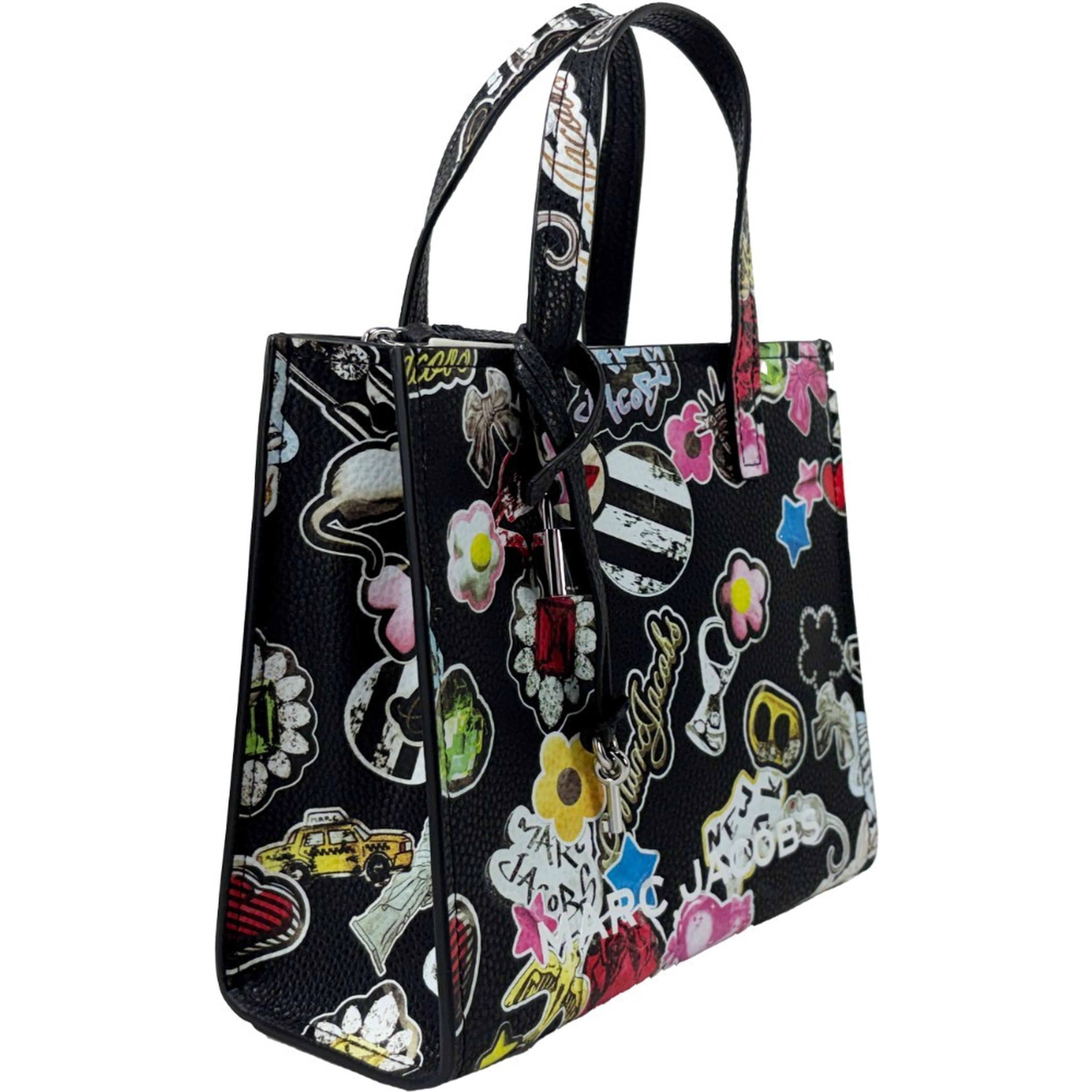 Marc Jacobs Mini Grind Black Sticker Leather Crossbody Bag