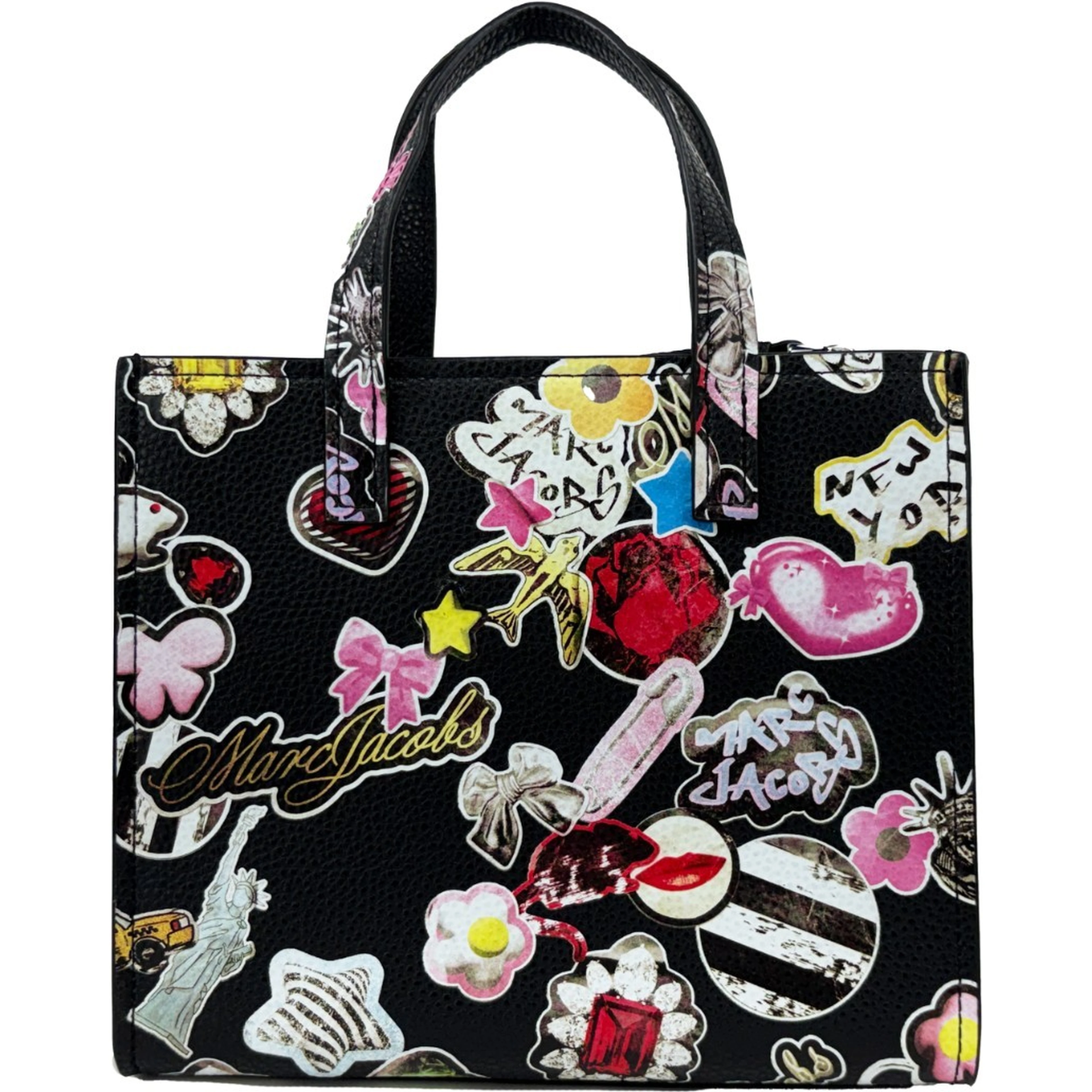 Marc Jacobs Mini Grind Black Sticker Leather Crossbody Bag