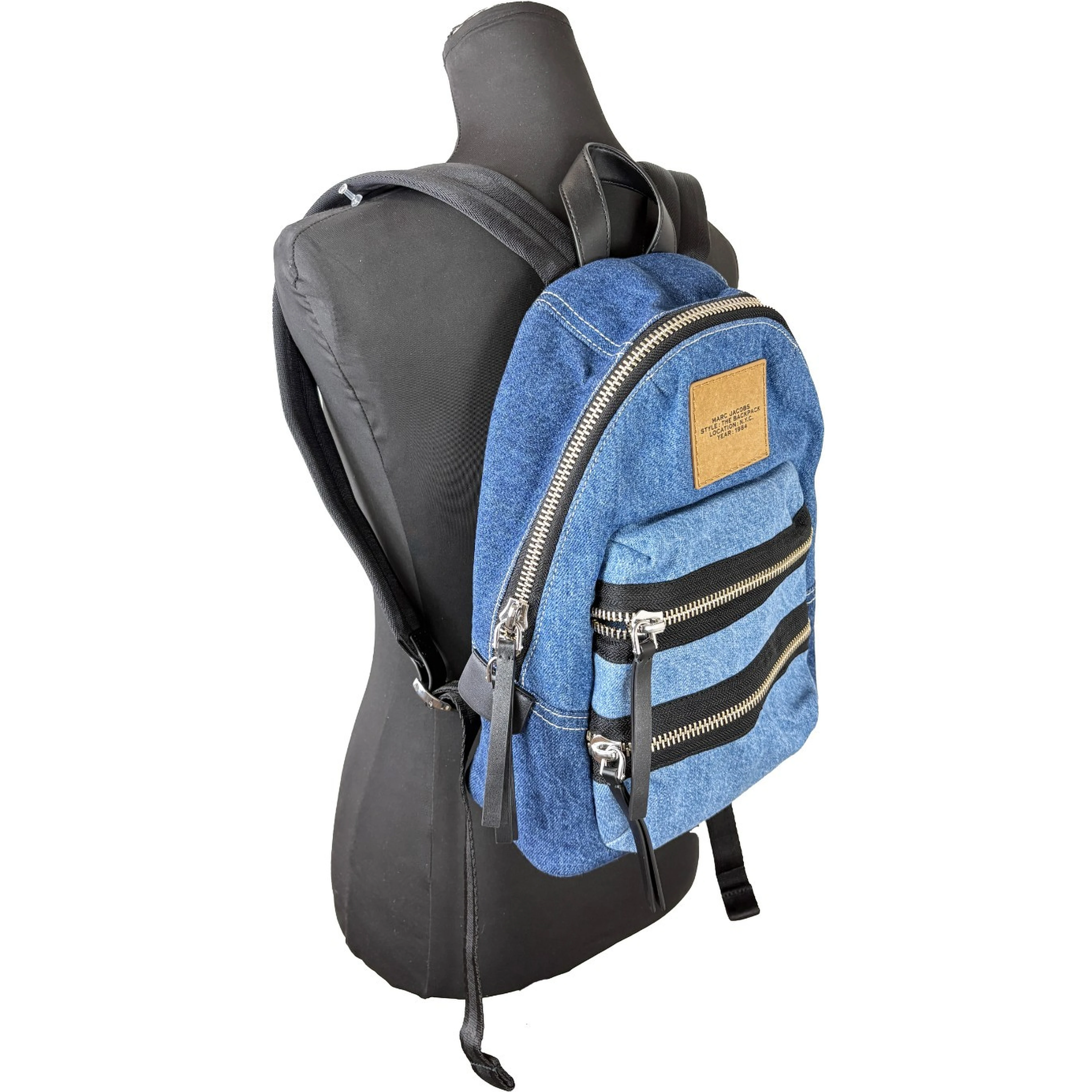 Marc Jacobs The Biker Medium Denim Backpack Bookbag