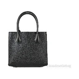 Michael Kors Mercer Medium Leather Messenger Crossbody Handbag (Black Solid)