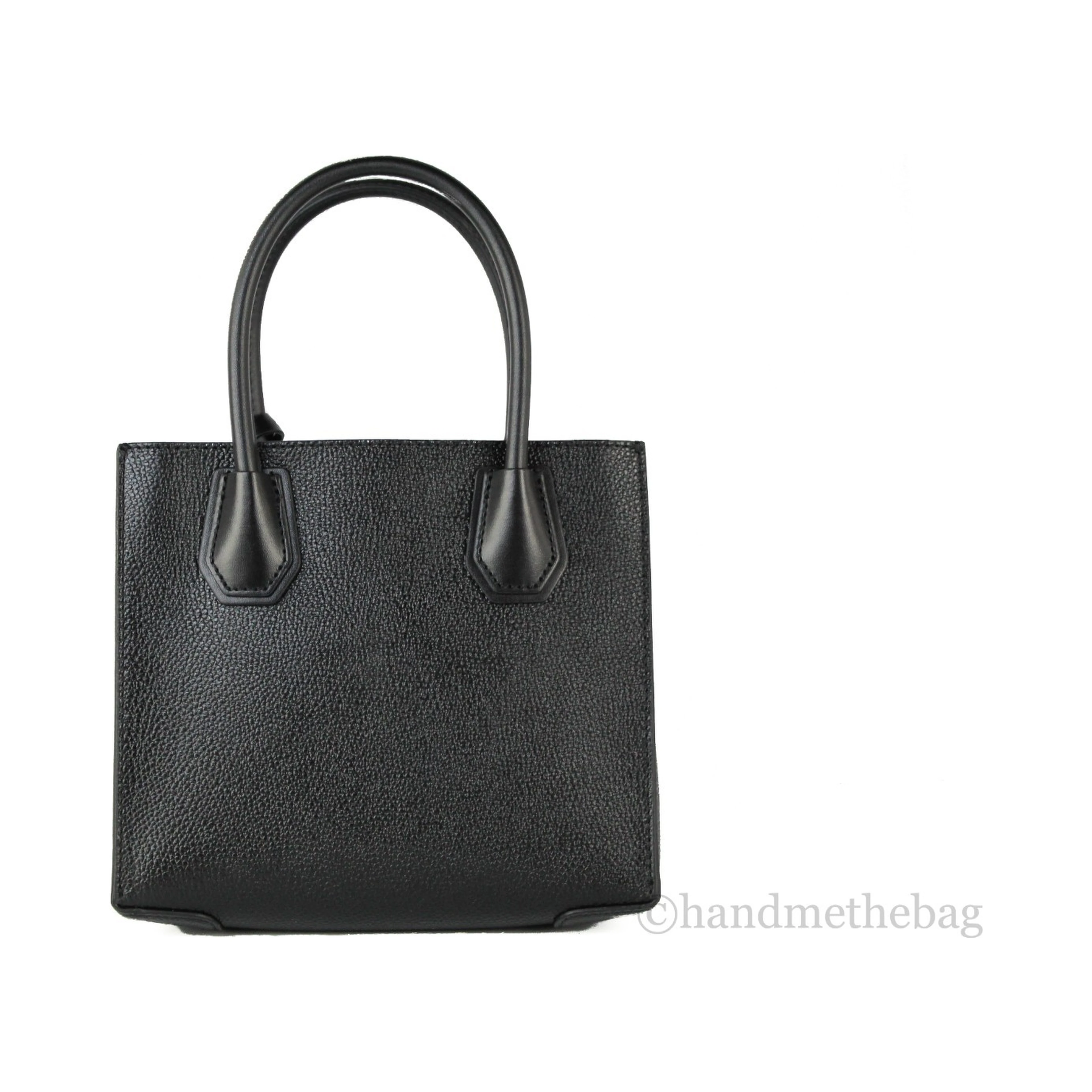 Michael Kors Mercer Medium Leather Messenger Crossbody Handbag (Black Solid)