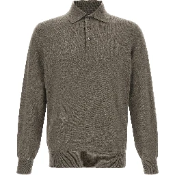 Bicolor Cashmere Polo Shirt