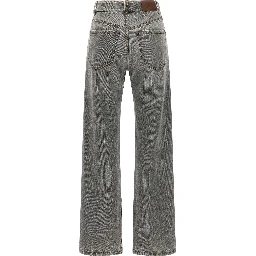 Gray Cotton Straight-Leg Jeans
