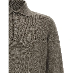 Bicolor Cashmere Polo Shirt