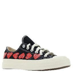 Black Cotton Low Top Sneakers