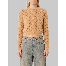 Fluffy Moon jacquard knit cardigan