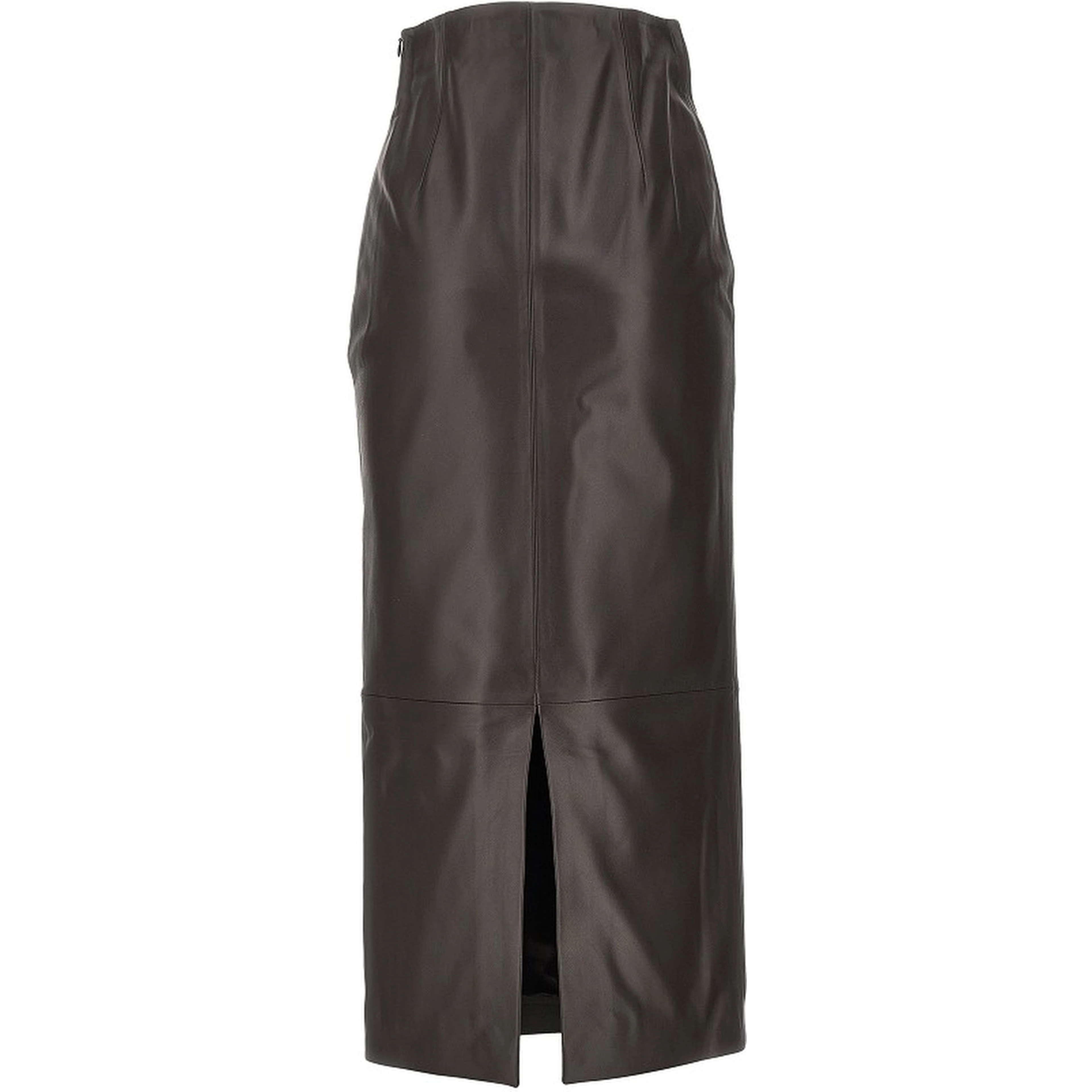 'Inga' leather ankle-length skirt