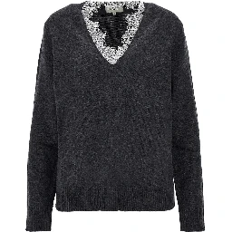 'Leyla' sweater with lace trim