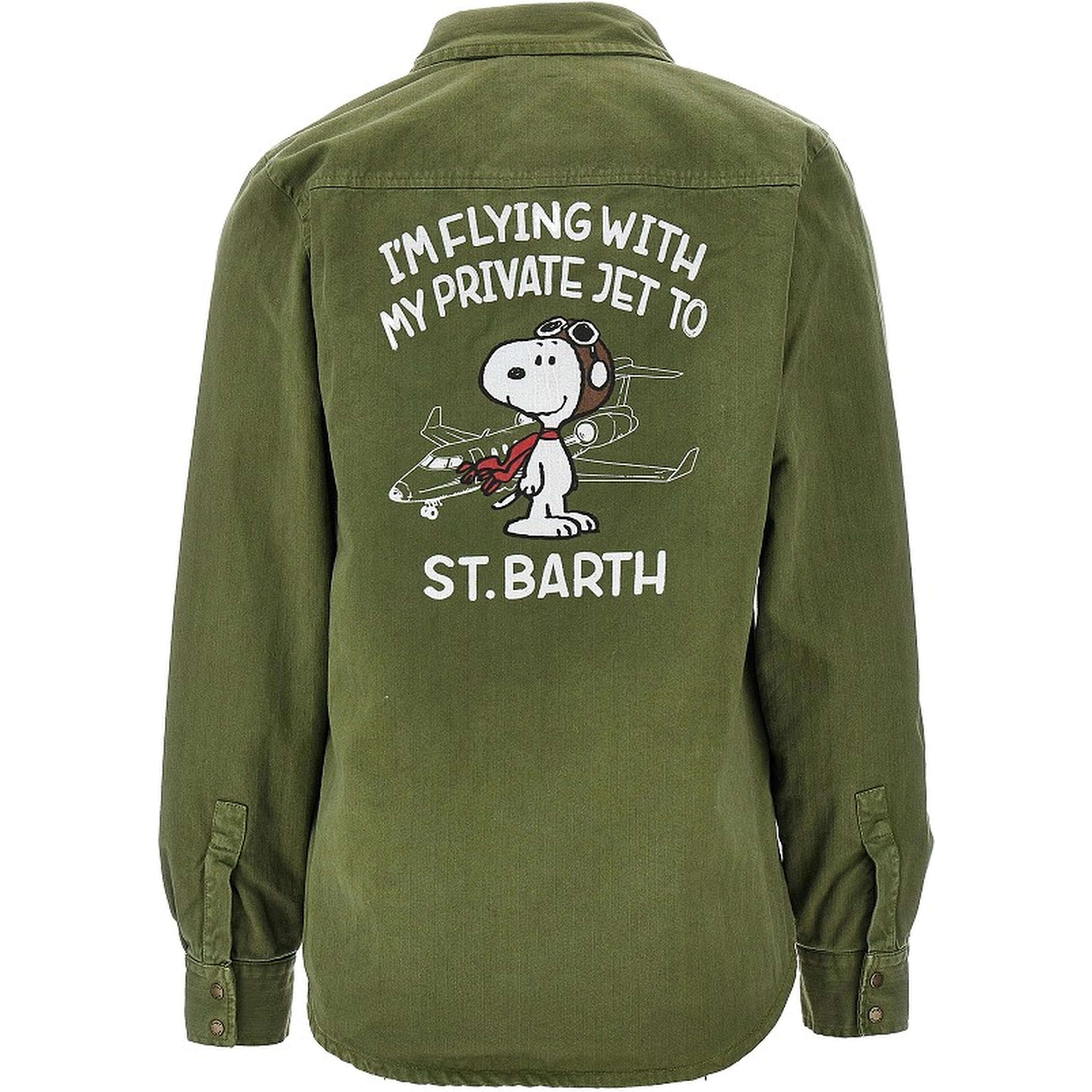 Snoopy print cotton overshirt