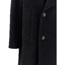 Wool-blend double-breasted overcoat