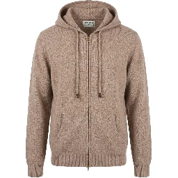 FULL ZIPPER HOODED KNIT SWEATER