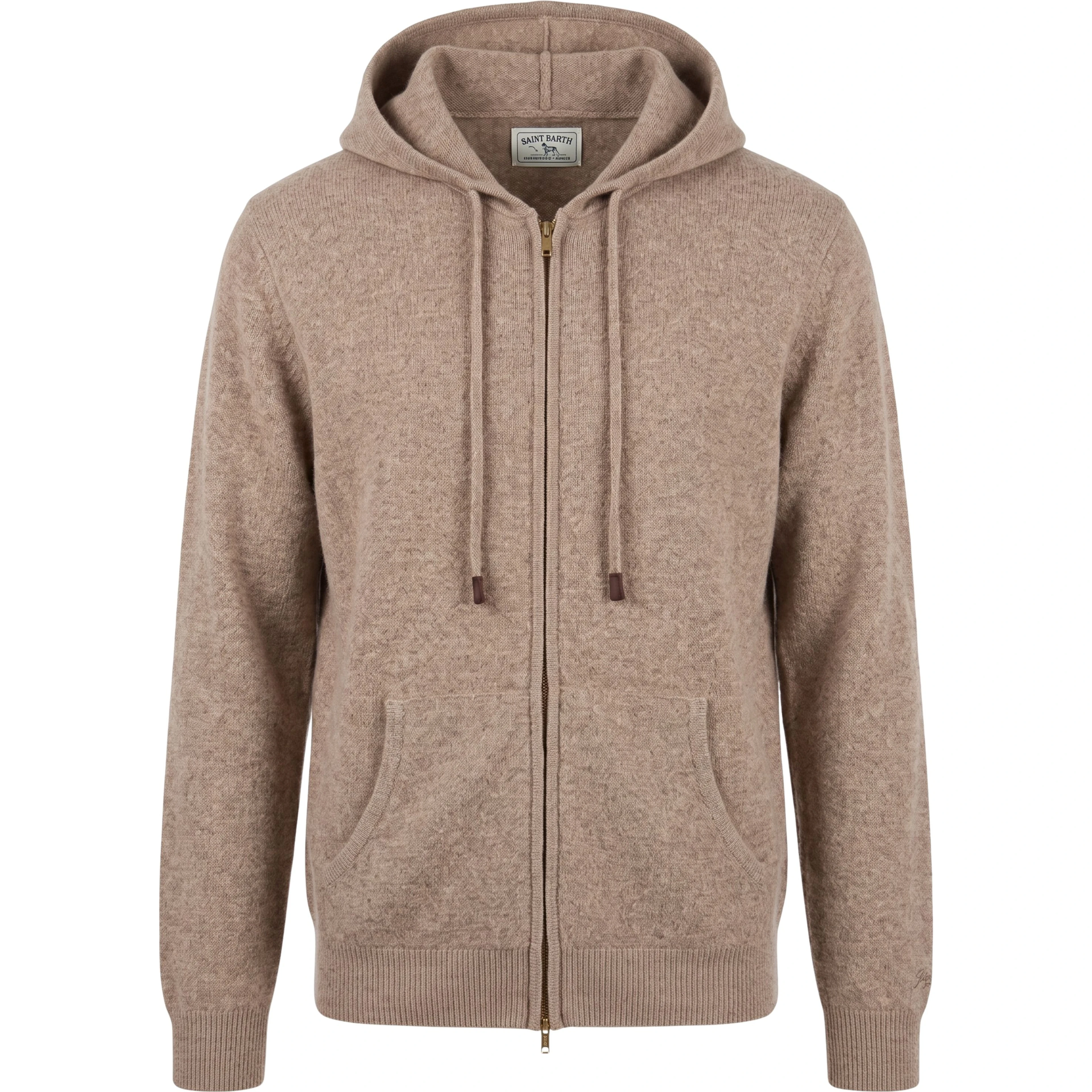 FULL ZIPPER HOODED KNIT SWEATER
