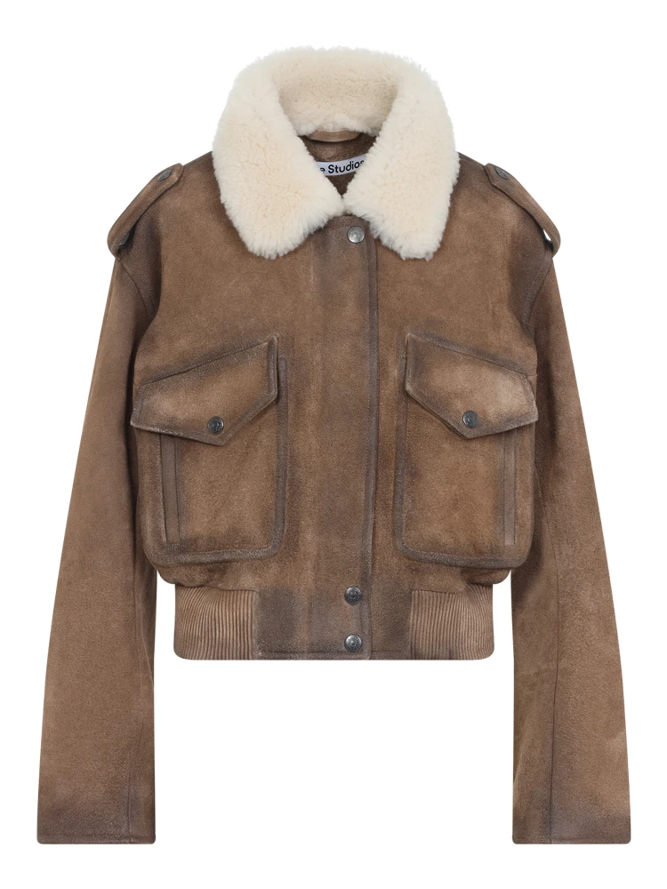 Acne Studios Leather Bomber Jacket
