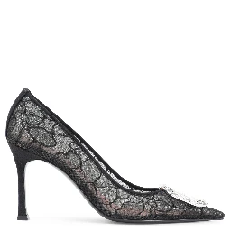 Amina Muaddi Camelia Lace Pump