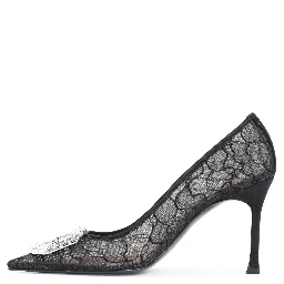 Amina Muaddi Camelia Lace Pump