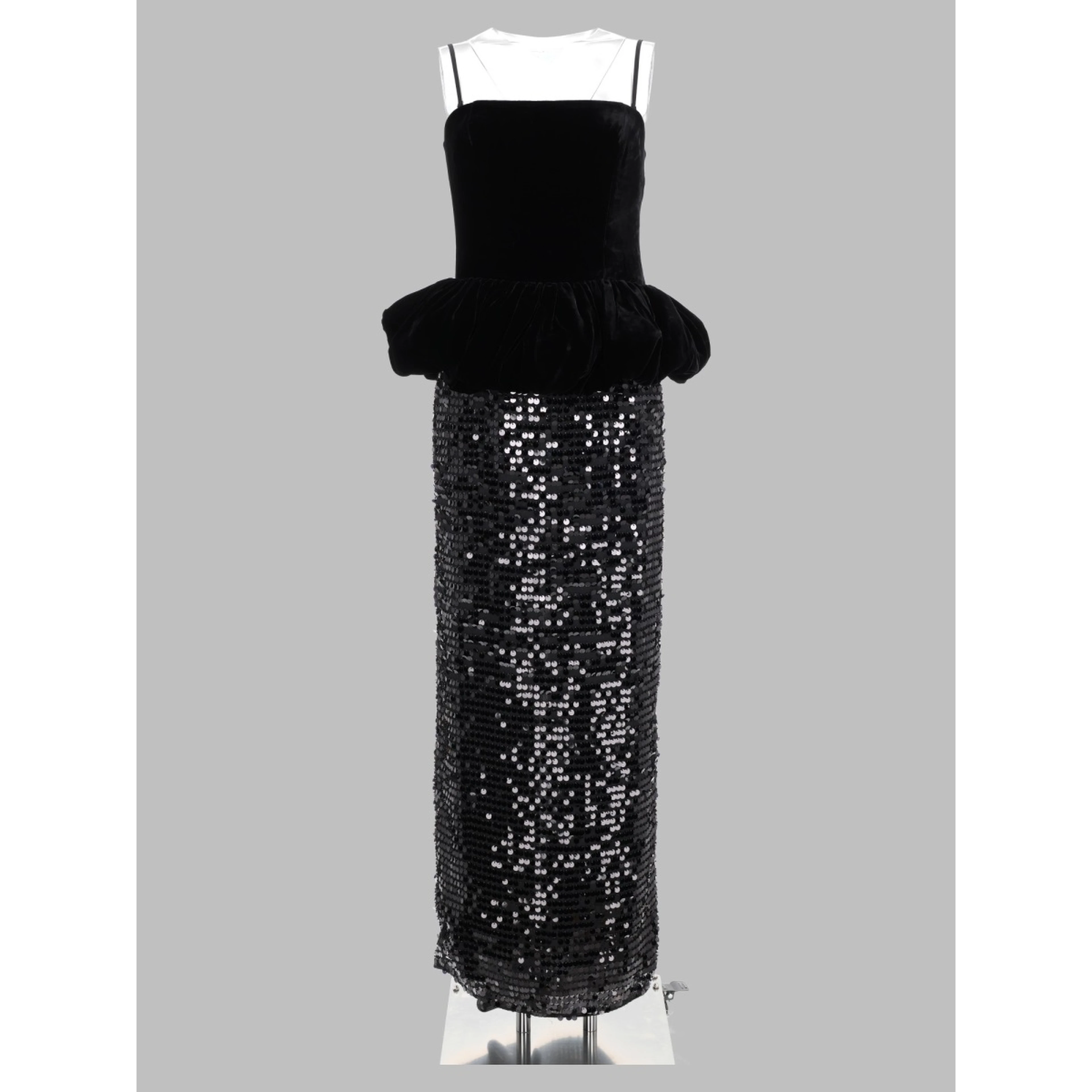 Abito Lungo Peplo con Paillettes