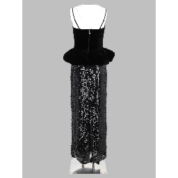Abito Lungo Peplo con Paillettes