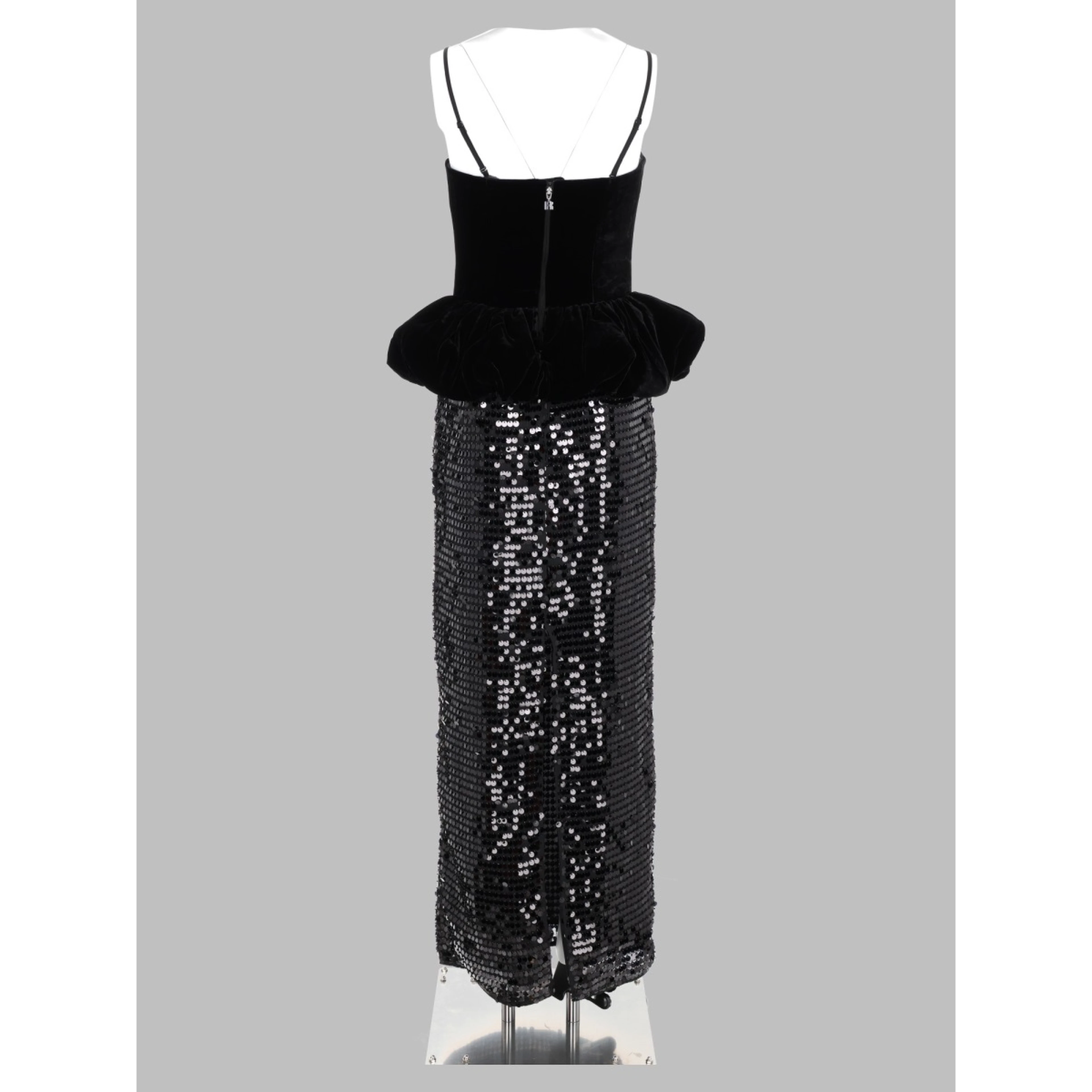 Abito Lungo Peplo con Paillettes