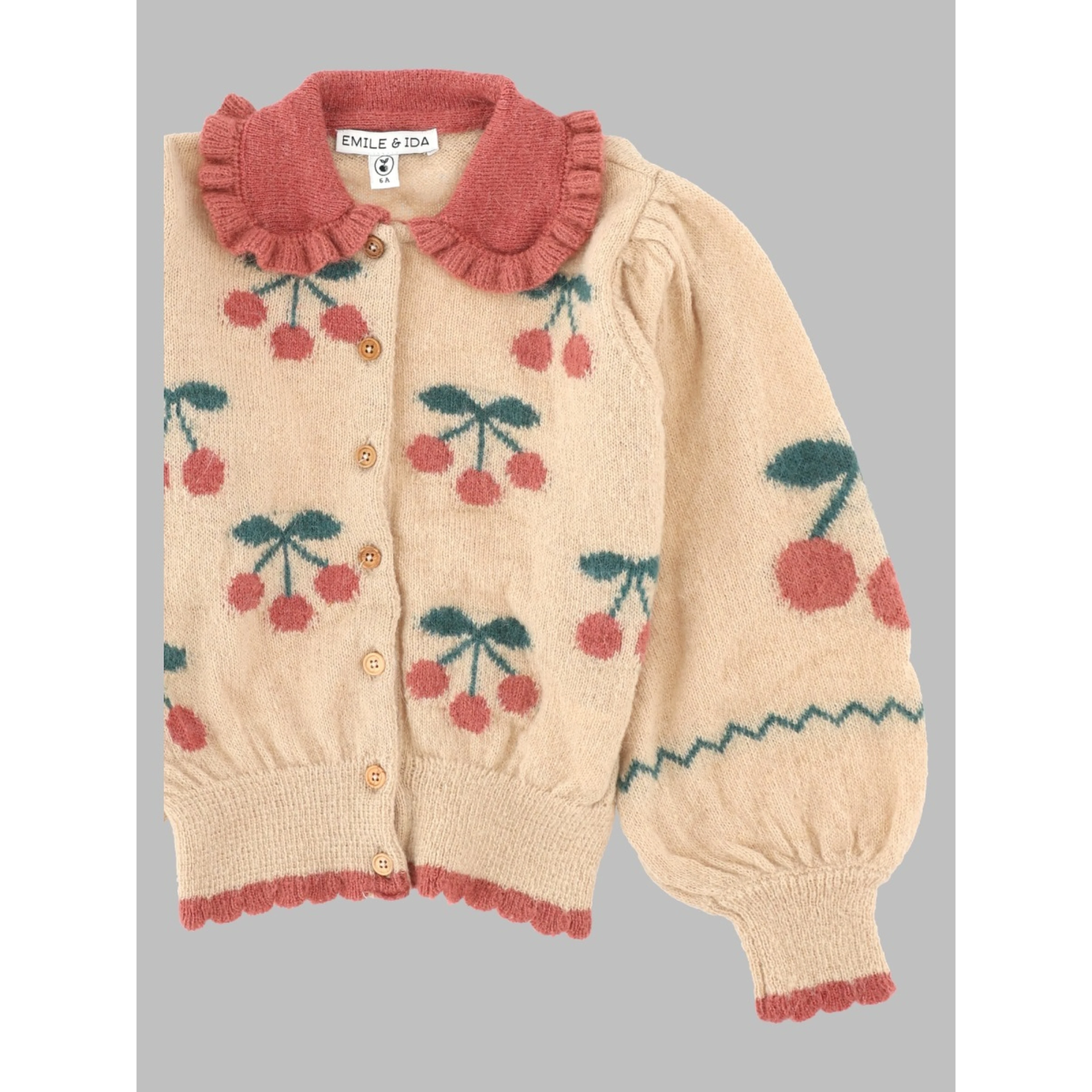 cardigan intarsia cerises