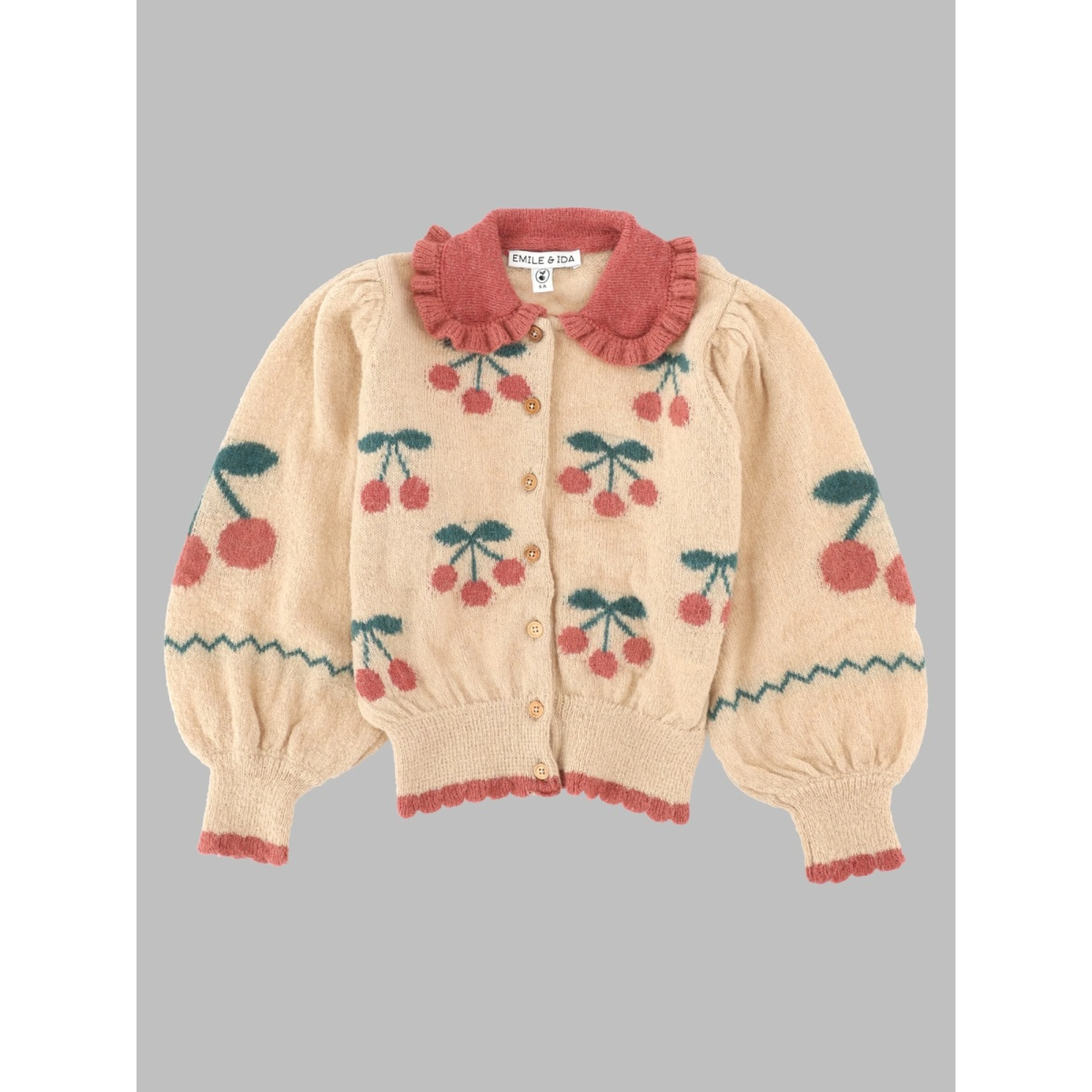 cardigan intarsia cerises