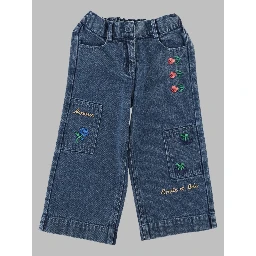 pantalon denim brode