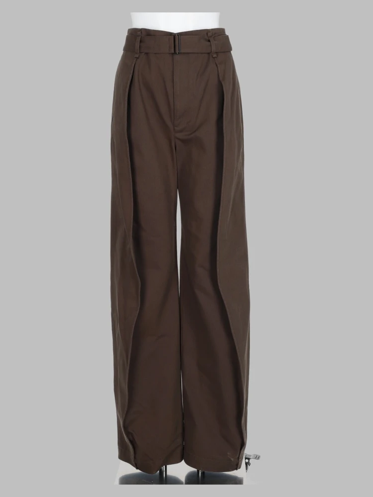 Pantalone Barrel in Misto Twill di Cotone