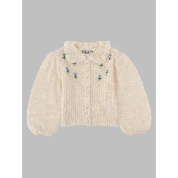 Cardigan Con Colletto E Dettagli Ricamati