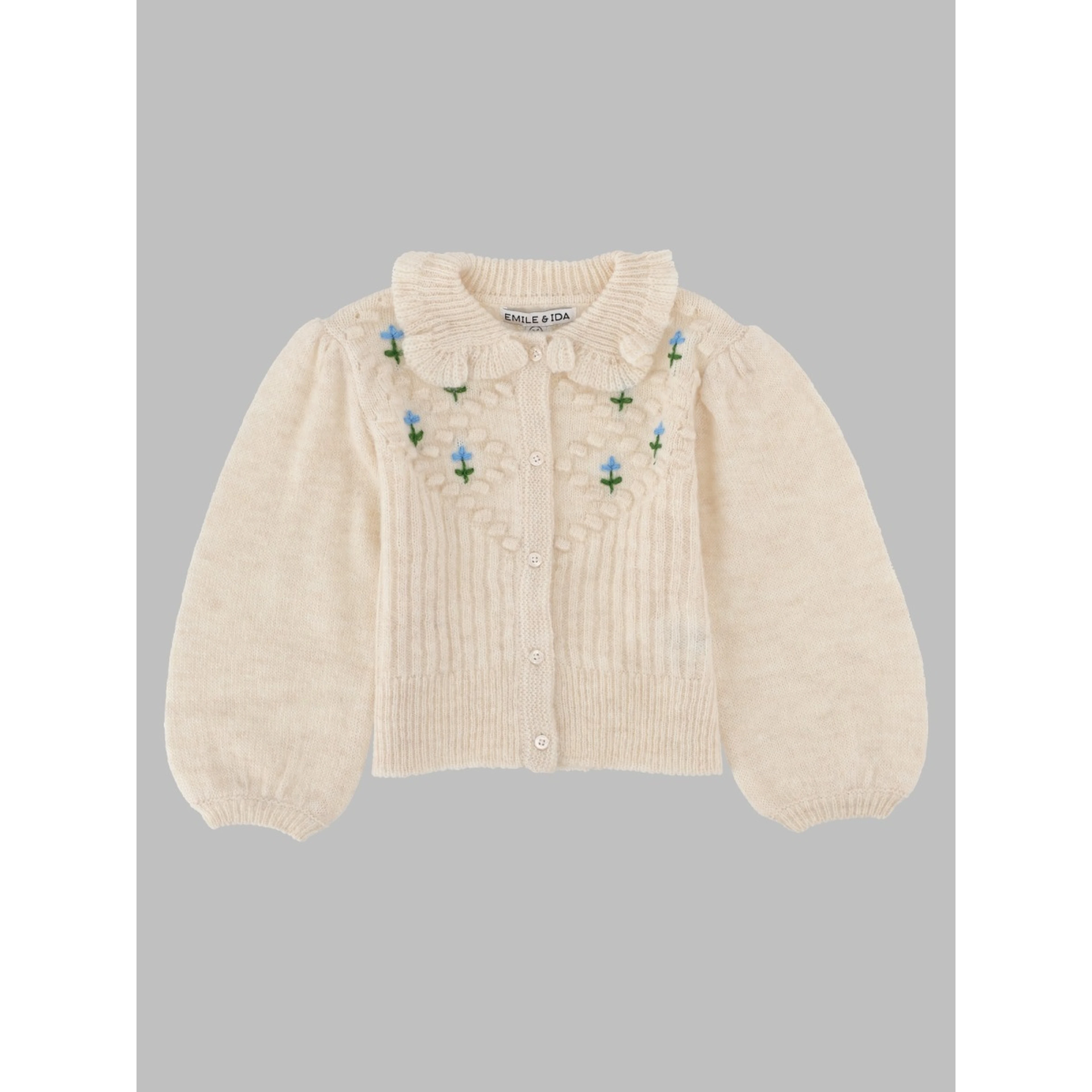 Cardigan Con Colletto E Dettagli Ricamati