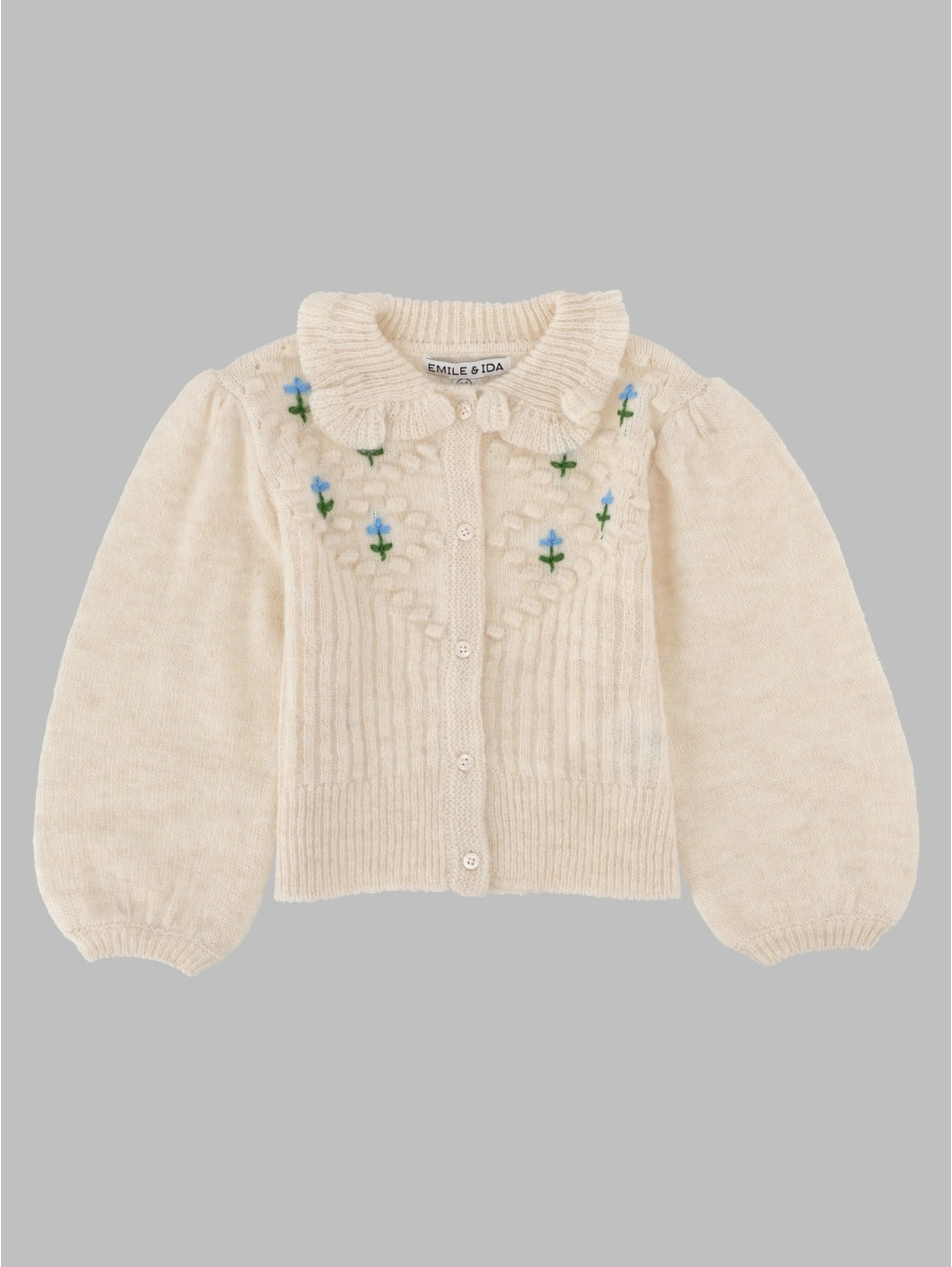 Cardigan Con Colletto E Dettagli Ricamati
