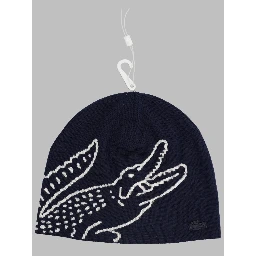 Berretto in Lana con Coccodrillo Jacquard