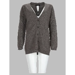 Cardigan In Lana Misto Seta e Cashmere