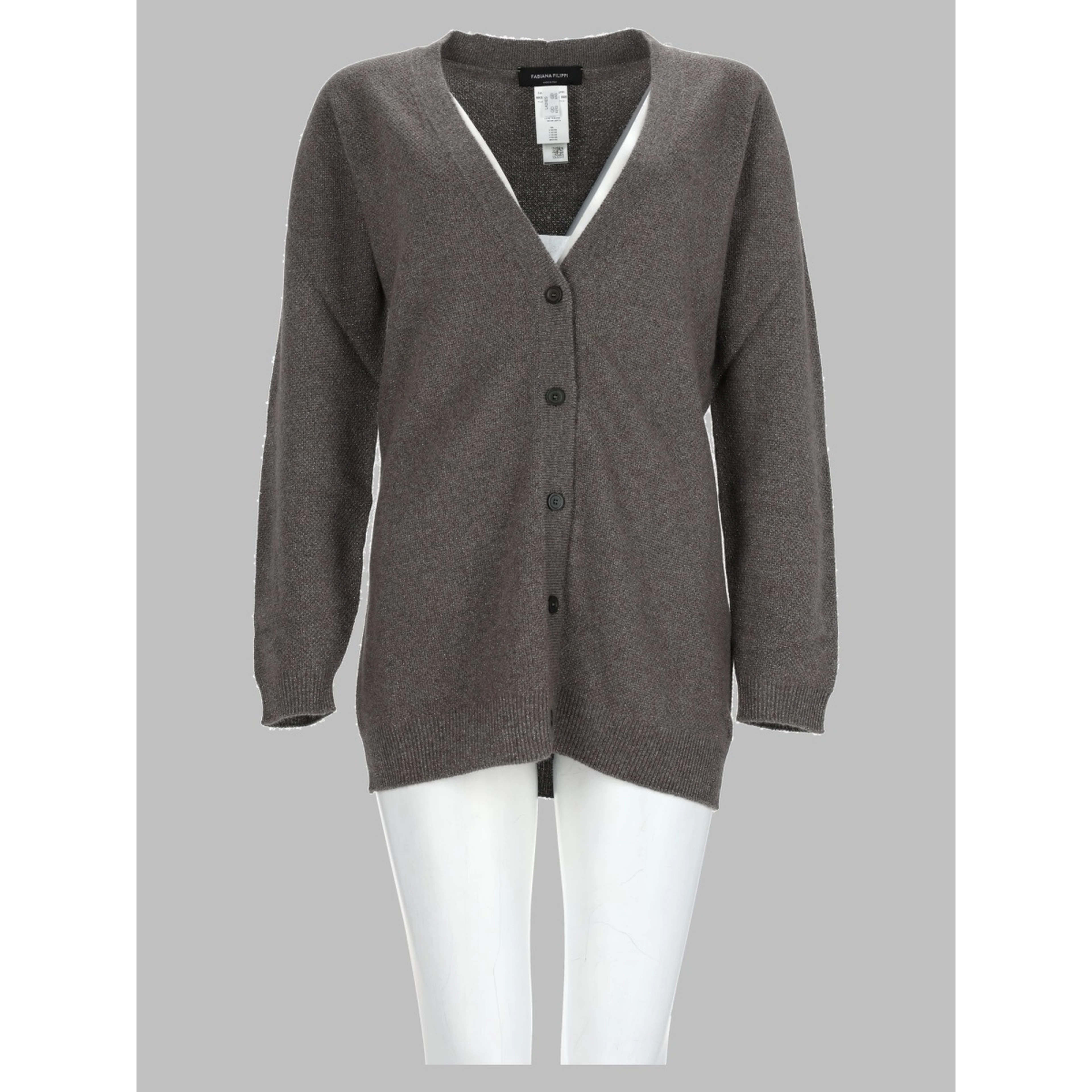 Cardigan In Lana Misto Seta e Cashmere