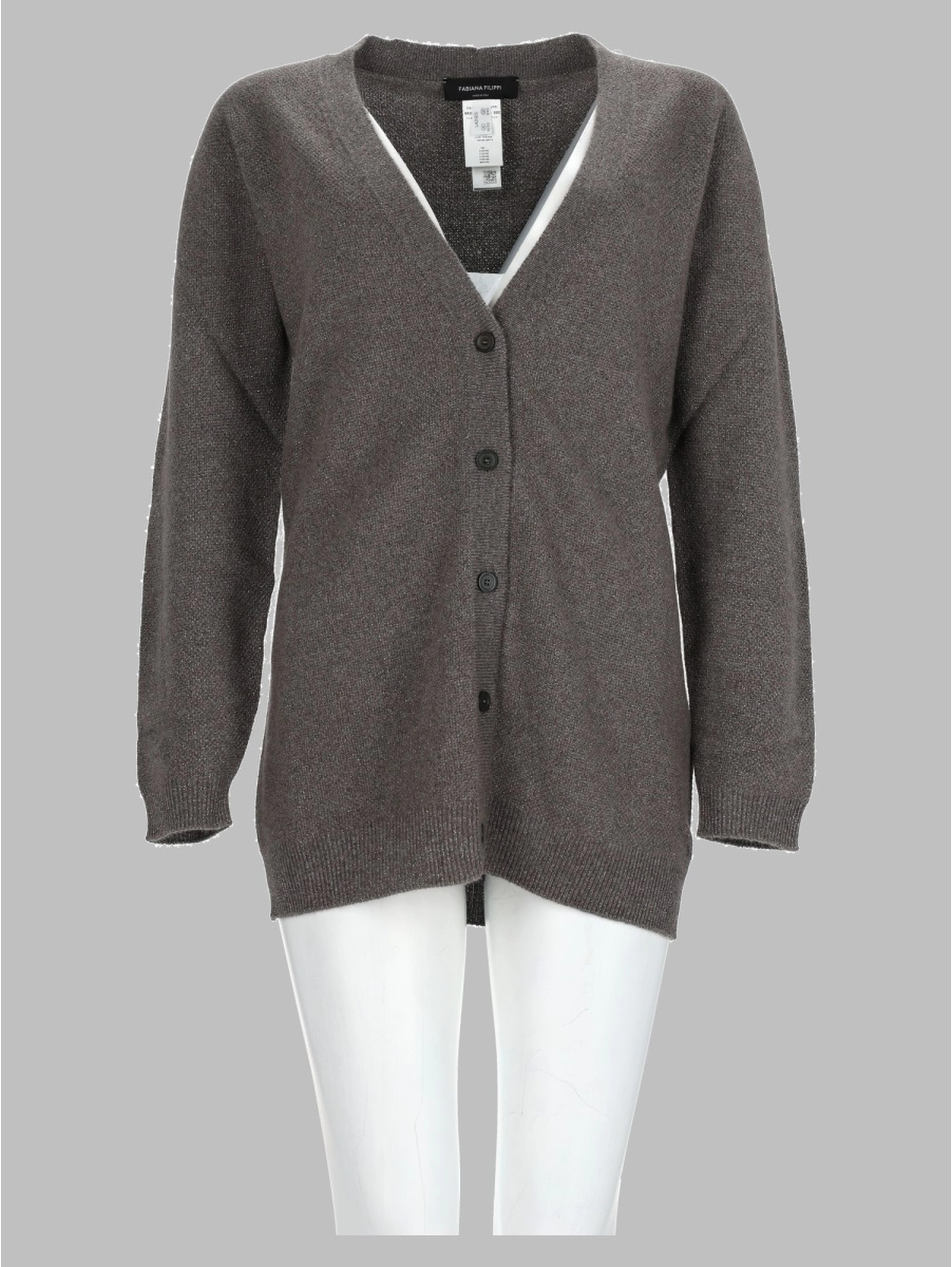 Cardigan In Lana Misto Seta e Cashmere