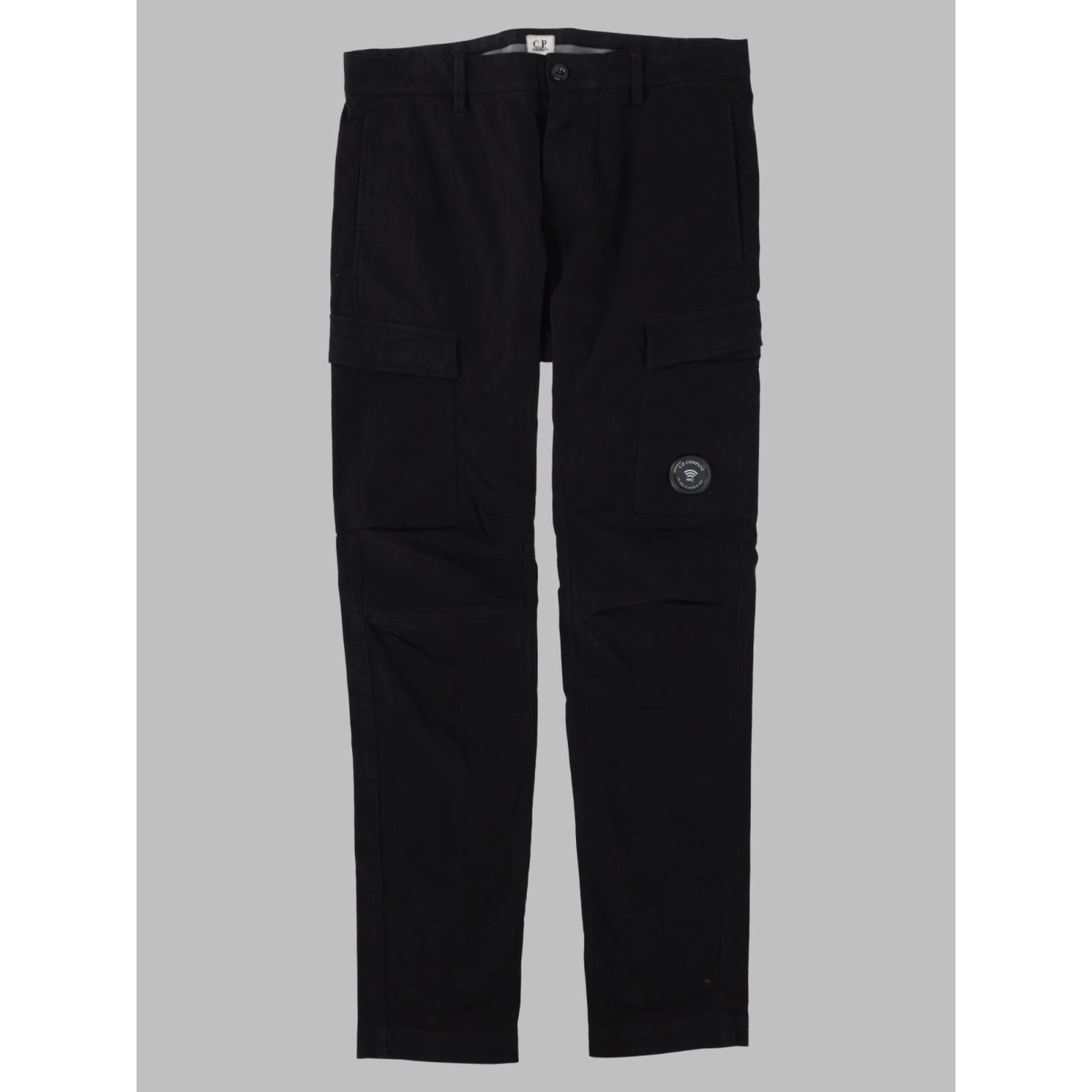 Pantalone Cargo in Raso di Cotone Stretch