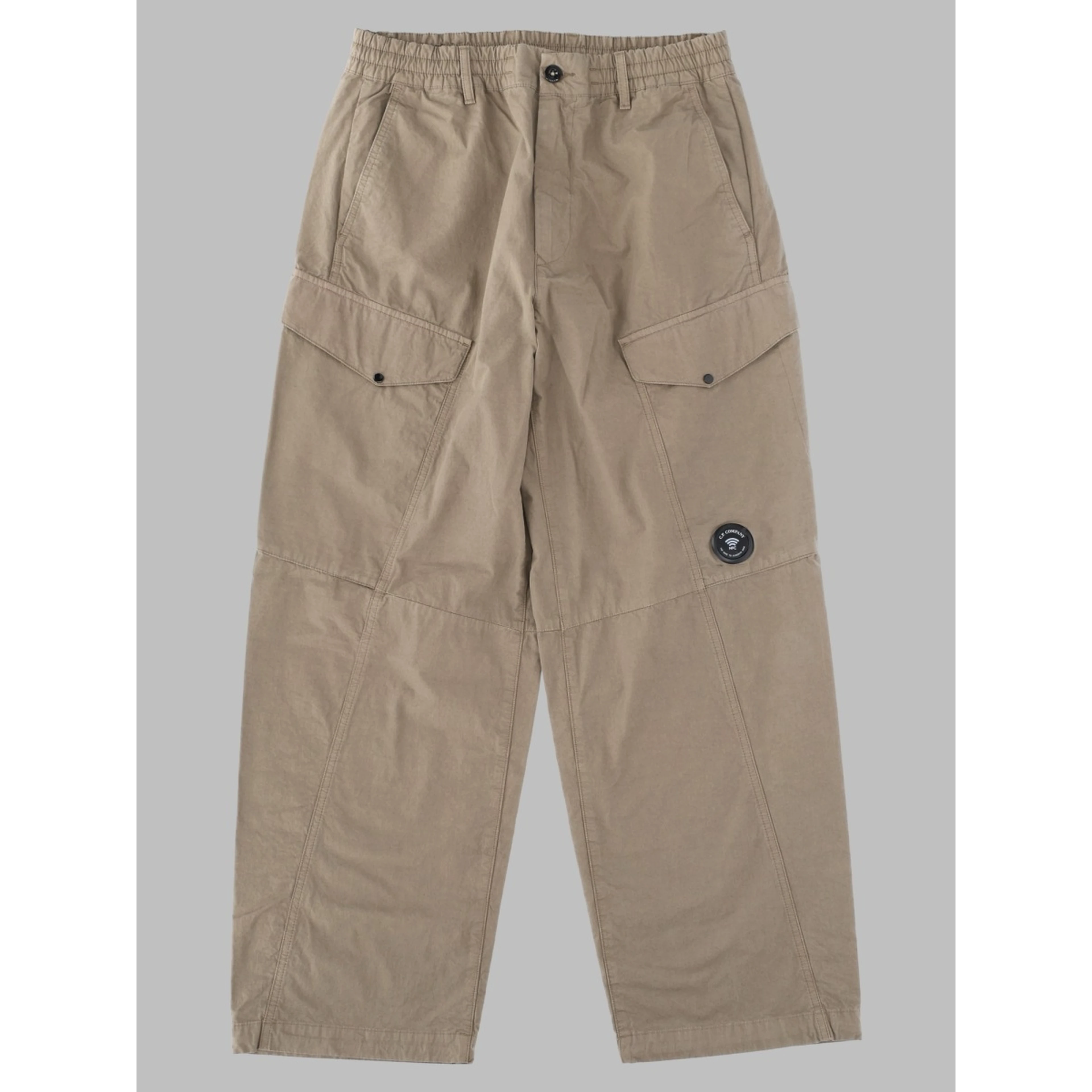 Pantalone Cargo in Raso di Cotone Stretch