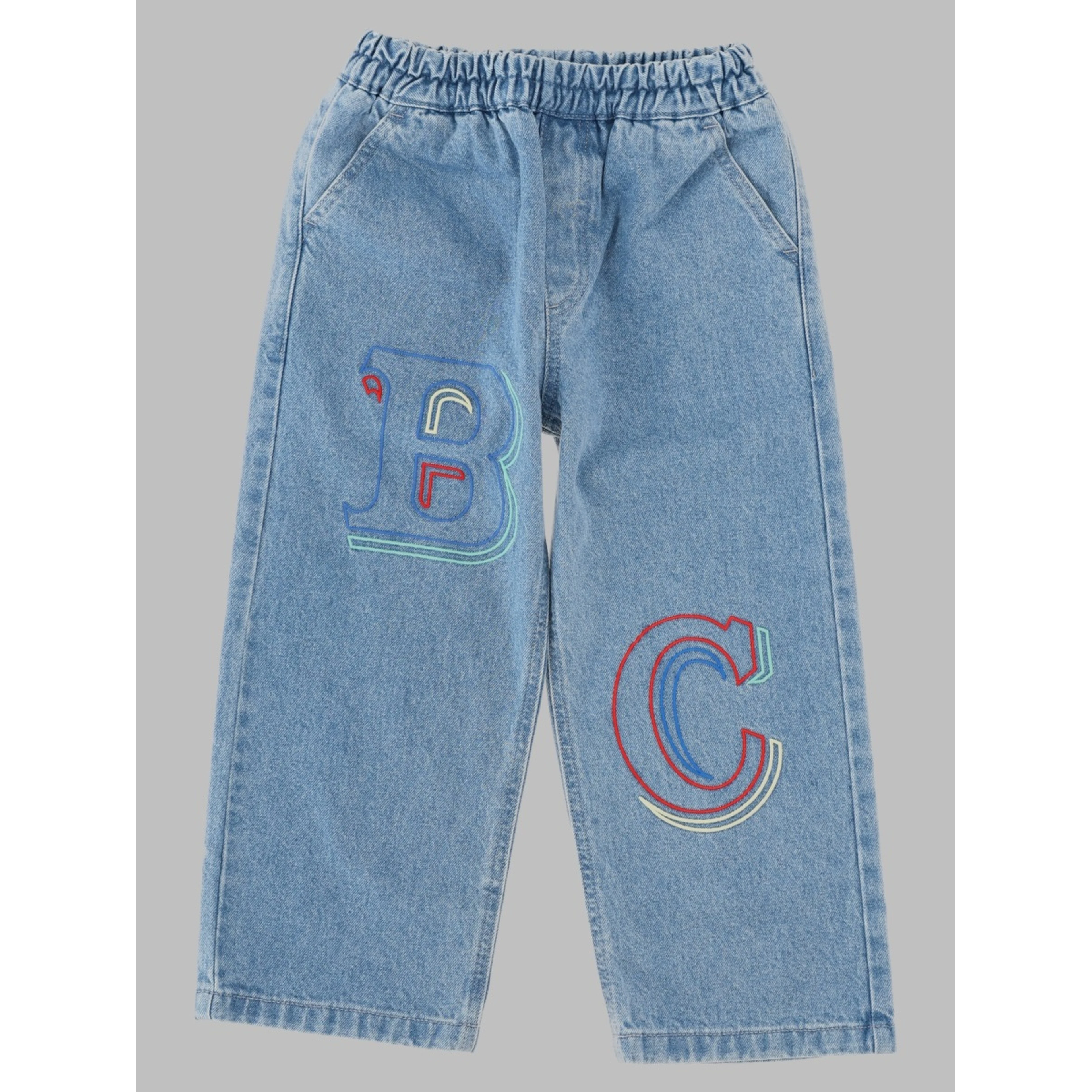 bobo choses embossed denim pants
