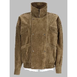Giacca Bomber Doppiopetto In Suede