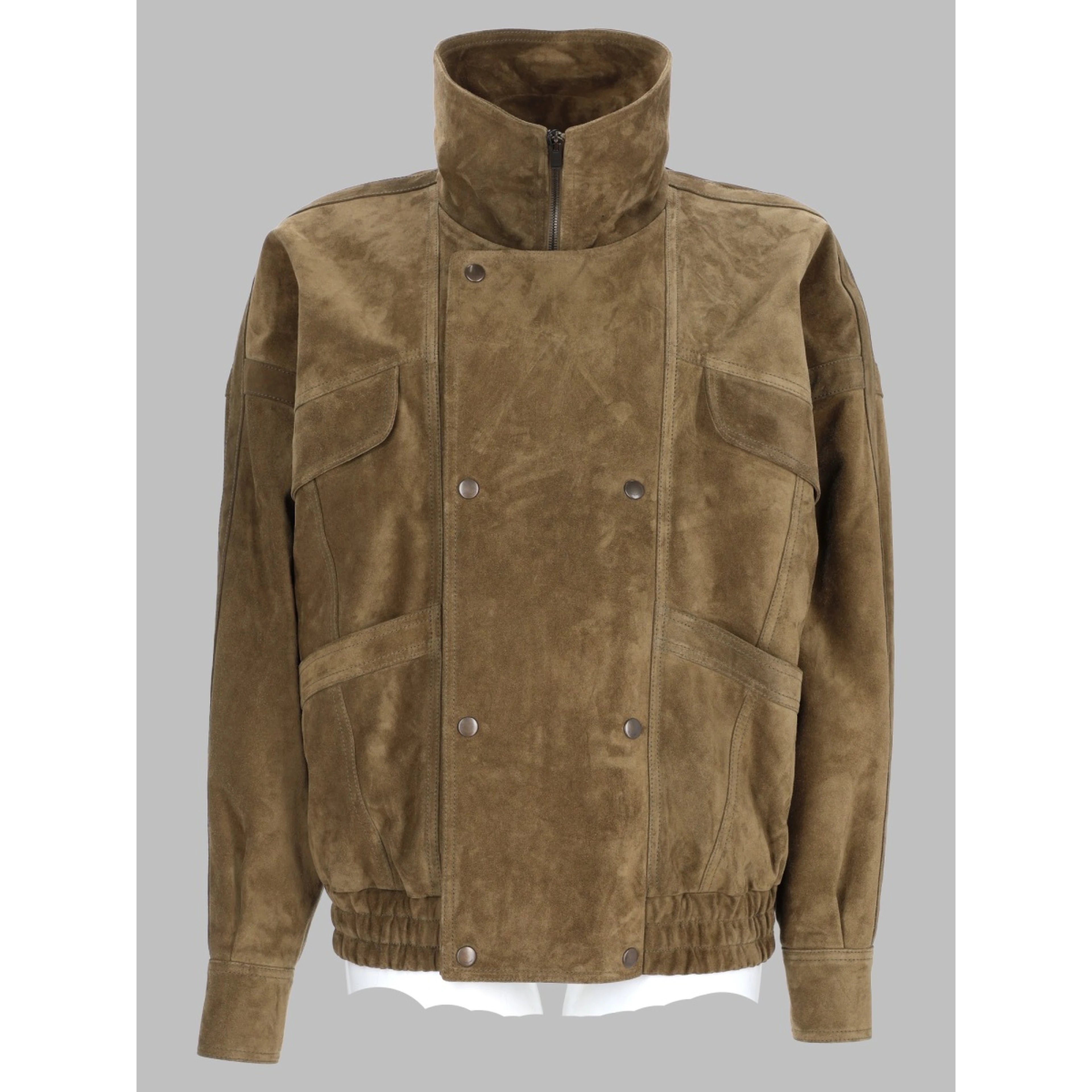 Giacca Bomber Doppiopetto In Suede
