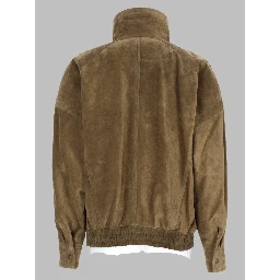 Giacca Bomber Doppiopetto In Suede