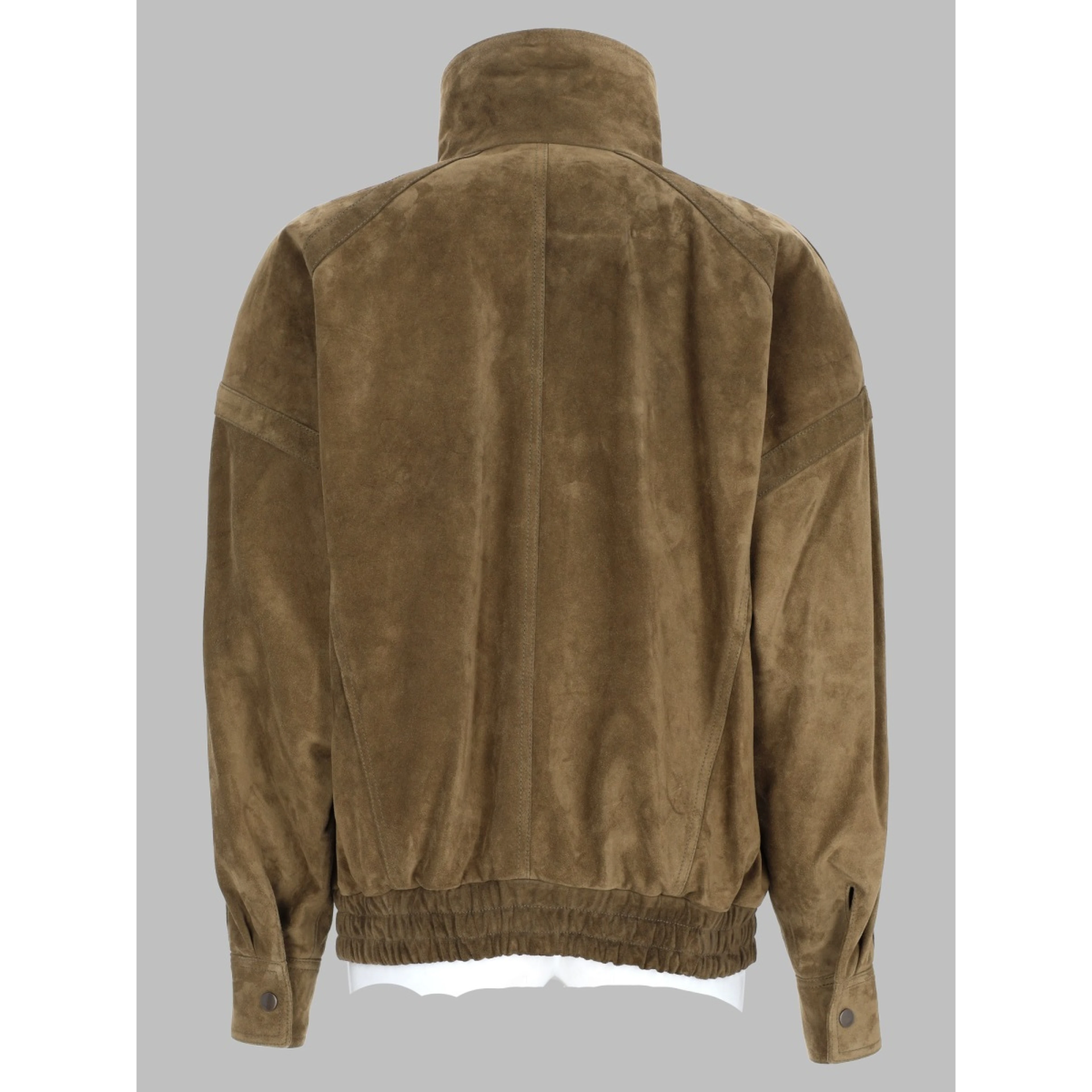Giacca Bomber Doppiopetto In Suede