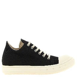 Black Cotton Low Top Sneakers