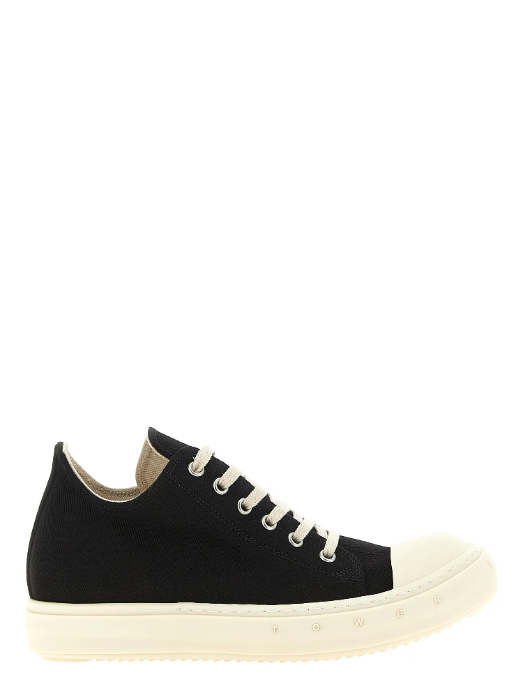 Black Cotton Low Top Sneakers
