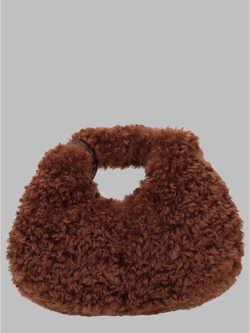 Borsa Mini Hobo in Faux Fur