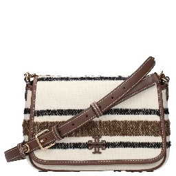 Beige Fabric Crossbody Bag