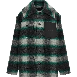 Bicolor Wool Full-Length Jacket