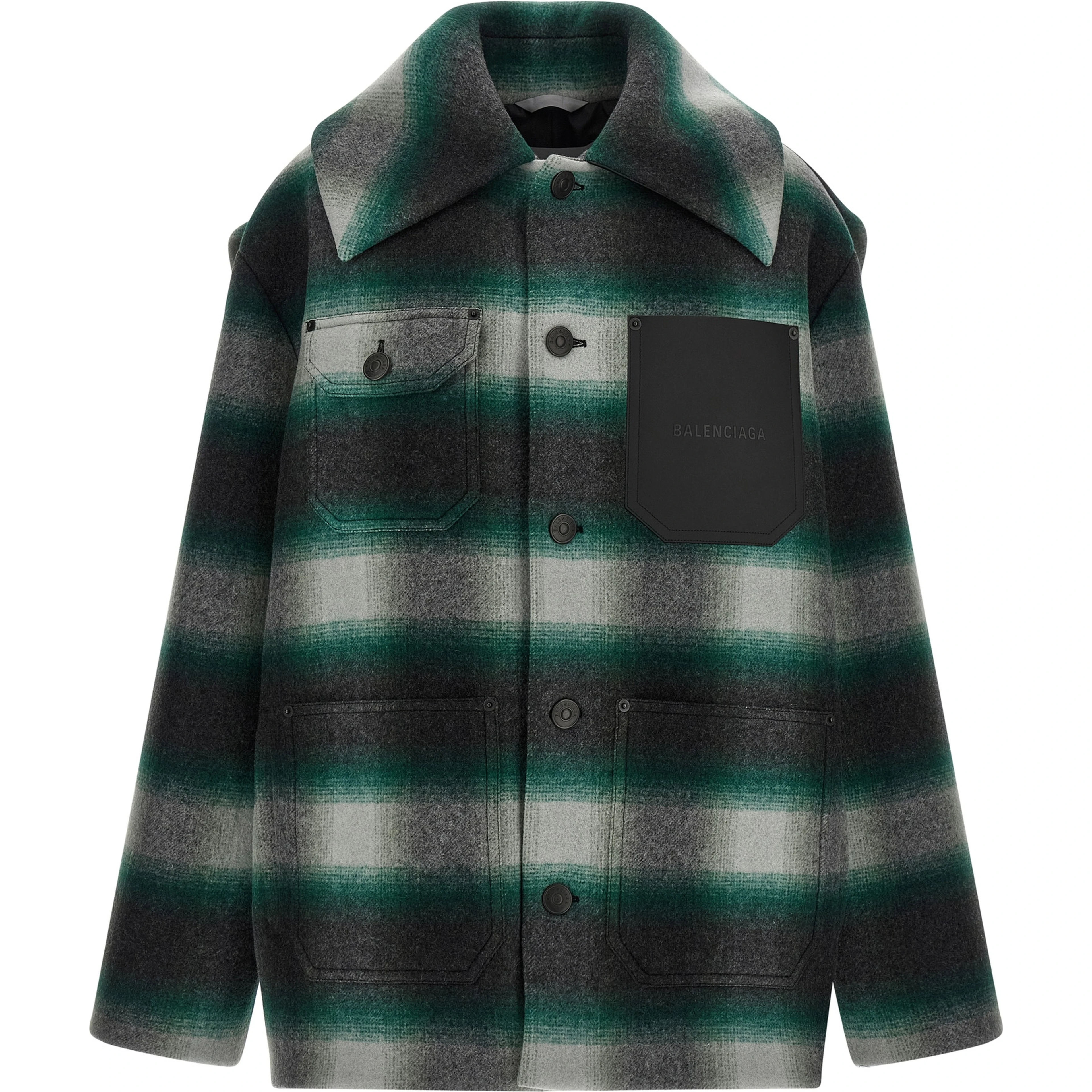 Bicolor Wool Full-Length Jacket