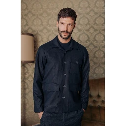 Blue Cashmere Full-Length Jacket