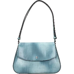 Blue Leather Shoulder Bag